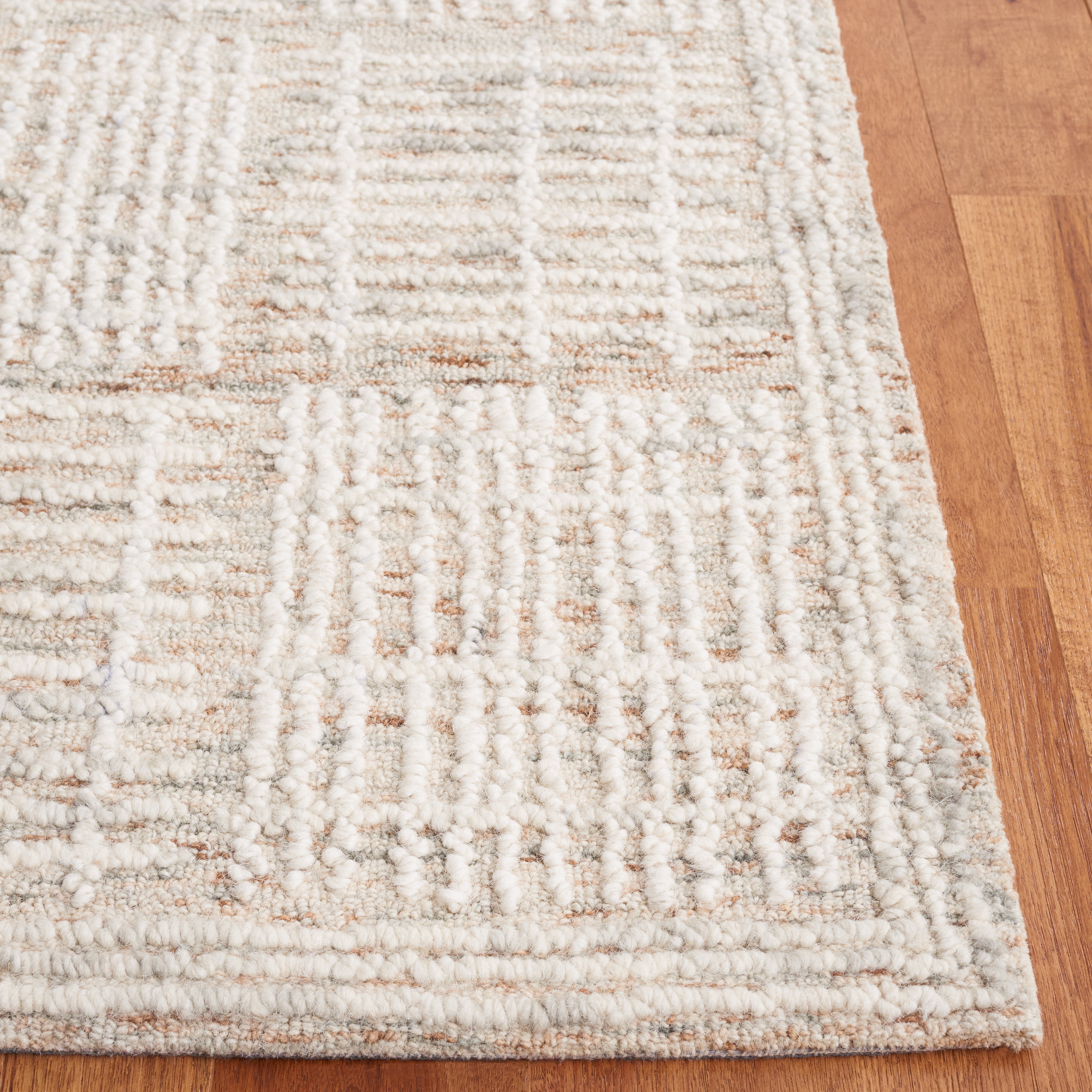SAFAVIEH Abstract Milan Striped Area Rug, Brown/Ivory, 6' x 6' Square
