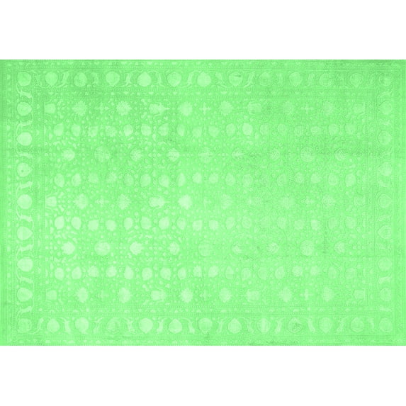 Ahgly Company Indoor Rectangle Persian Emerald Green Traditional Area Rugs, 6' x 9'