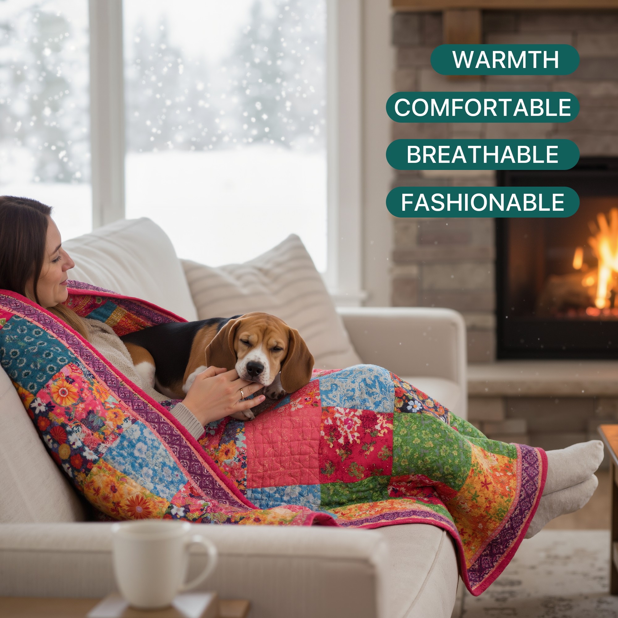 CHARRYARN King Comforter Set-Red Lightweight Patchwork-All Season Bedspread-Super Soft Quilt （1 Quilt, 2 Pillow Shams, Red）