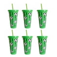 thumbnail image 1 of Vaso de plástico de 710 ml con temática de fútbol, vaso reutilizable de 24 oz, botella para beber, artículos esenciales para fiestas deportivas y de fútbol, regalo para aficionados., 1 of 8