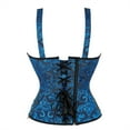 thumbnail image 3 of Grebrafan Corset Carnival Women Party Club Night Bustier Top Black Blue XL, 3 of 5