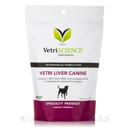 VetriScience Vetri Liver Support System Health for Dogs, 60 Bite-Sized