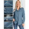 thumbnail image 5 of Womens Sun Protection Fishing Shirt with Zipper Pockets Lightweight SPF Long Sleeve Shirts for Hiking Safari, 5 of 7
