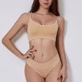 thumbnail image 4 of Conjunto de lencería sin costuras de 2 piezas con cuello en U para mujer: sujetador halter de cintura alta y braguitas, nailon/spandex, ropa de dormir/noche sexy, 4 of 8