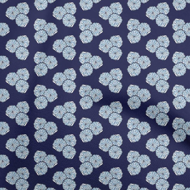 oneOone Cotton Cambric Blue Fabric Asian Block Sewing Craft Projects Fabric Prints by Yard 56 Inch Wide