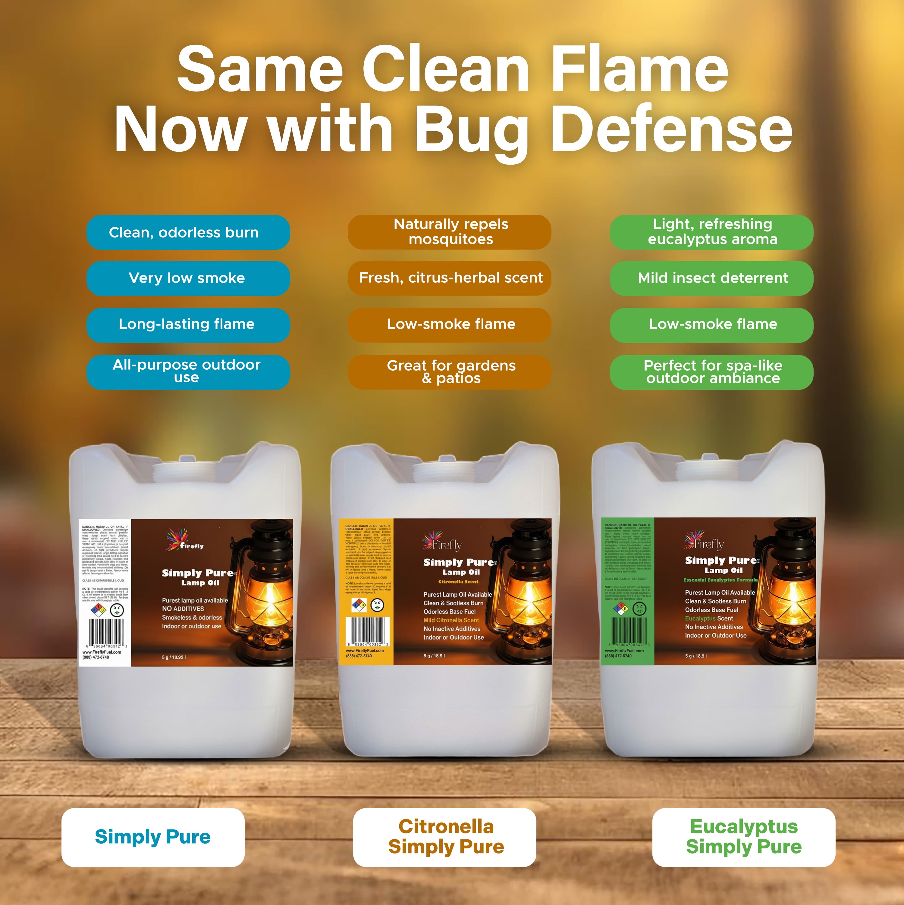Firefly Fuel Premium Liquid Paraffin Lamp Oil for Indoor Use 5 Gallons - Indoor Smokeless Odorless Paraffin Oil Fuel for Lamps, Lantern, Candle, Eucalyptus, Kosher