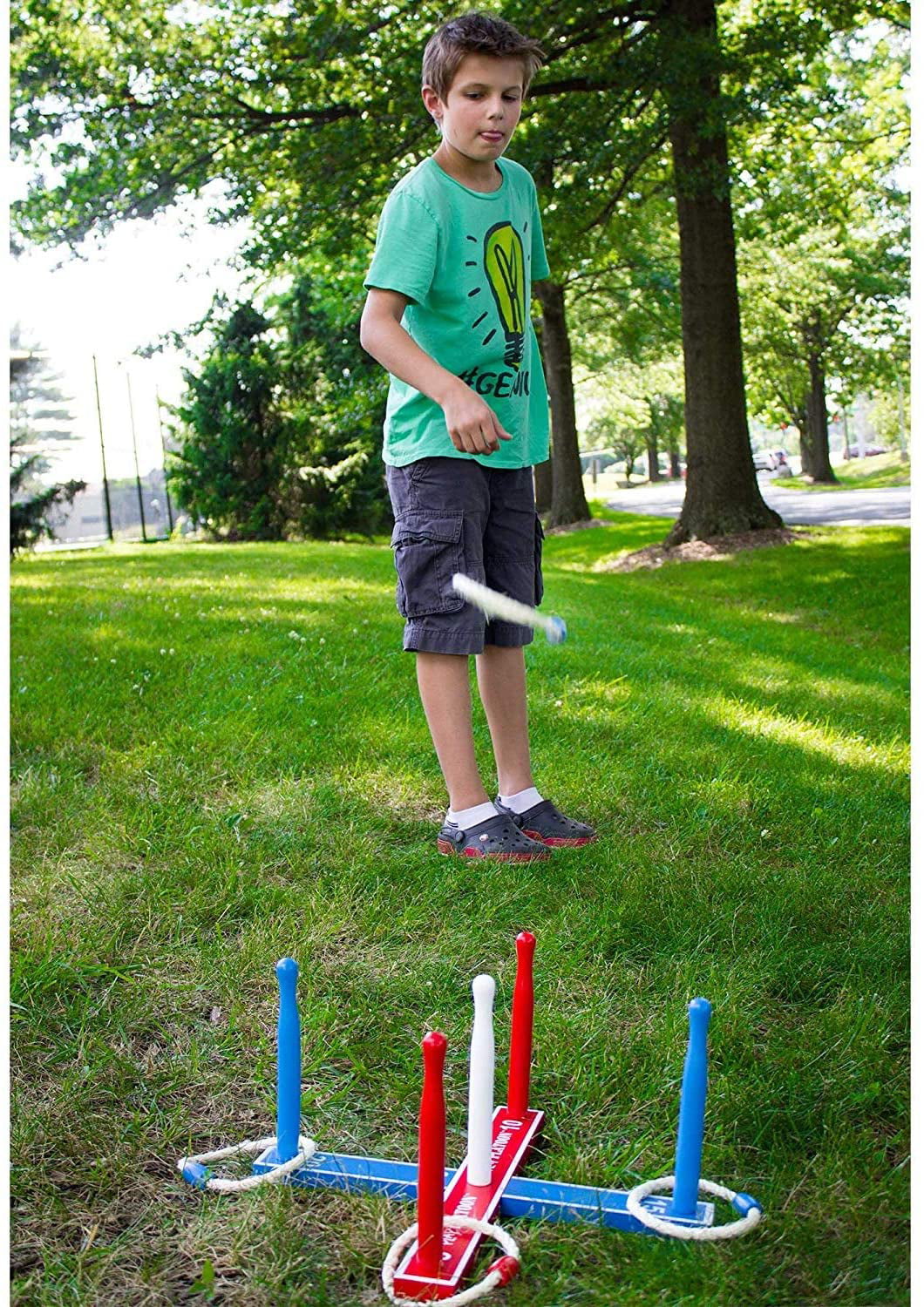 Premium Ring Toss Game Set for Kids & Adults - Includes 8 Rope & 8 Pla -  Play Platoon