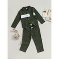 thumbnail image 3 of Bagilaanoe 2pcs Little Boy Long Pants Set Contrast Color Long Sleeve Shirt Tops + Trousers 3T 4T 5T 6T 7T Kids Casual Outfits, 3 of 8