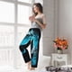 thumbnail image 5 of Balery Blue Full Moon Wolf Pantalones de pijama para mujer, pijamas ultraligeros, pantalones de estar por casa-3X-Large, 5 of 6