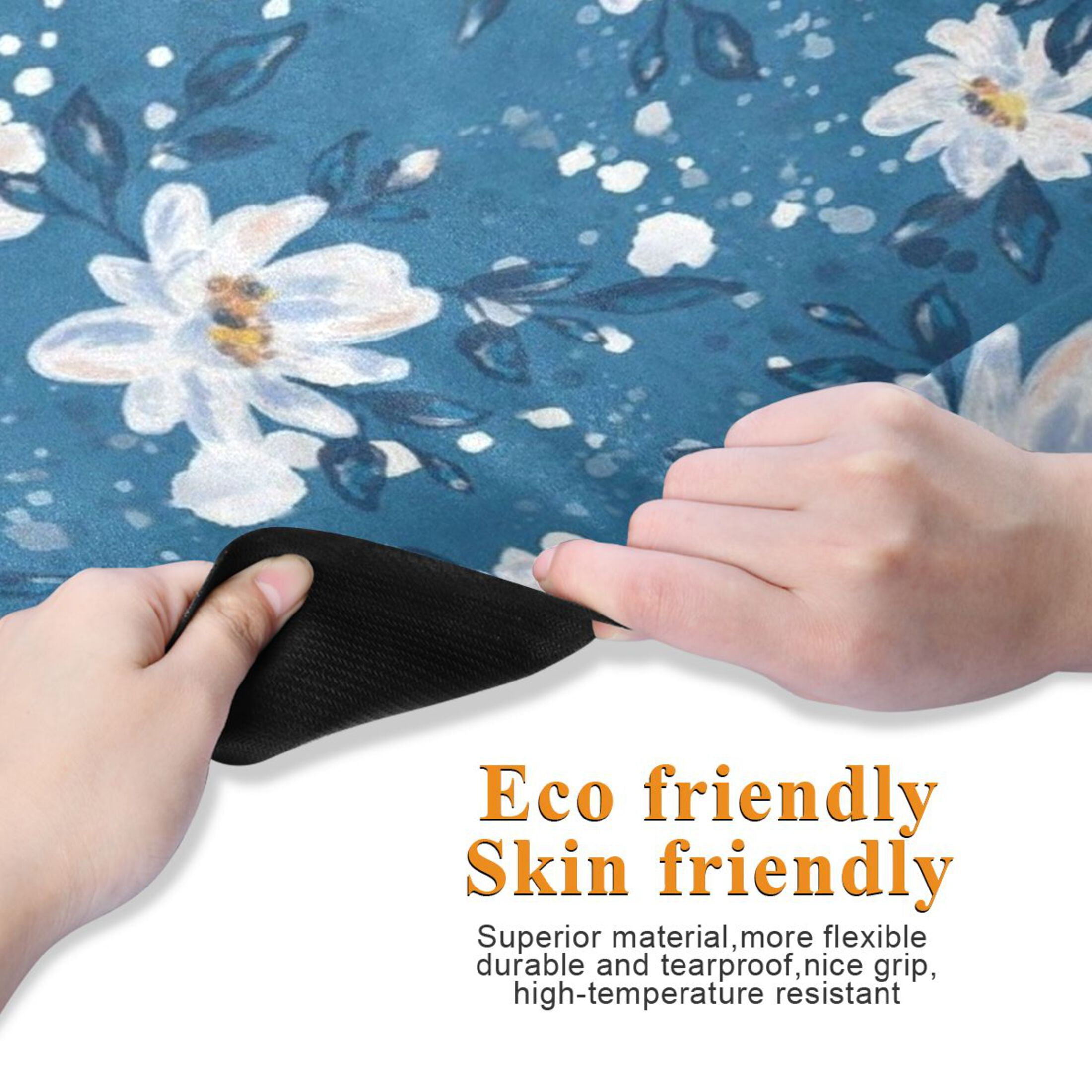 BZSMCE Yoga Mat Women Fitness Mat Azure Floral Serenity Pattern