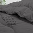 thumbnail image 4 of D.N.G. BEDDINGS 5 Piece Luxury Wavy Stitching Comforter Set Super Soft, All Season, 800 Thread Count, 100% Egyptian Cotton, With 6 Corner Tabs, King/California King Size Dark Grey Color, 4 of 6