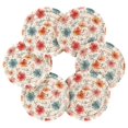 thumbnail image 7 of 6 Pcs Drink Coasters with Holder 3.94in Woven Coasters for Drinks Pastel Watercolor Floral Pattern Coaster Set for Protection Table, 7 of 7