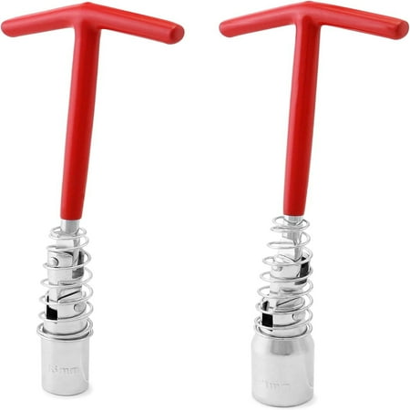 

Durable High-Quality Automotive Maintenance Tools Set: 5/8” (16mm) & 13/16” (21mm) T-Handle Spark Plug Socket Wrench with 360 Degree Swivel Hex Socket Remover and Installer - Made of All