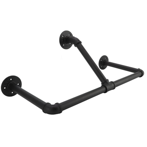 Estante De Exhibición De Ropa De Tubería Industrial, Barra De Barra Colgante De Ropa De Hierro Resistente A La Corrosión 22 Pulgadas Rústico Moderno Minimalista Duradero Para ANGGREK Otros