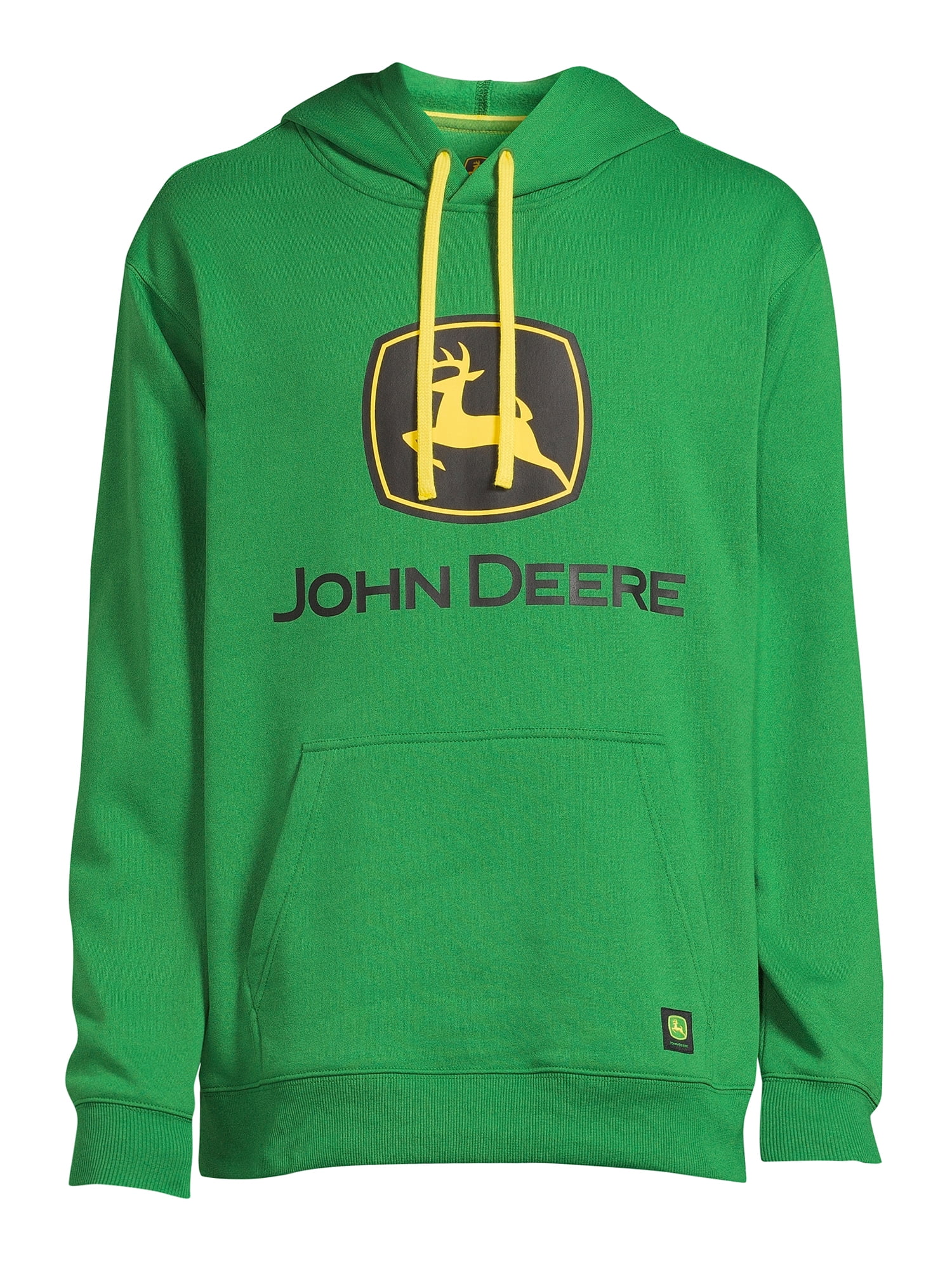 John Deere Men’s and Big Men’s Graphic Logo Fleece Pullover Fleece Hoodie, up to Size 3XL