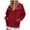 Red, variant on Zip up Hoodie Women Oversized Corduroy Knit Shirt Fall Shackets 2025 Corduroy Jacket Casual Long Sleeve Fall Outfits with Pockets