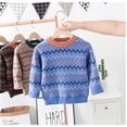 thumbnail image 3 of Toddler Baby Cotton Knit Sweater Striped Knit Long Sleeve Crewneck Pullover Sweatshirt Toddler Boys Girls Fall Outfits for Toddler Baby Boys Girls 8T, 3 of 3