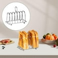 thumbnail image 1 of Rack 6 Bread Slice Slot Holder Serving Stand With Feet And Loop Carry Handle Stainless Steel Organiser For Kitchen Dining Room Or, 1 of 7