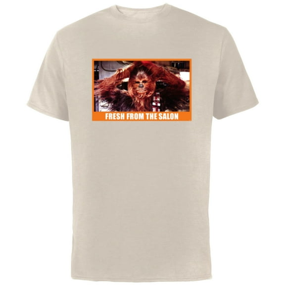Star Wars Chewbacca Wookiee Fresh from the Salon Funny Meme - Short Sleeve Cotton T-Shirt for Adults - Customized-Natural