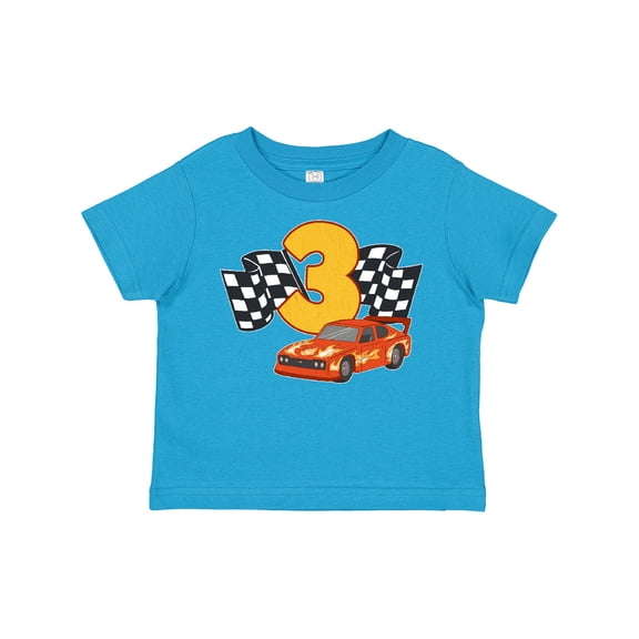 Inktastic Number Three Race Car Boys or Girls Toddler T-Shirt