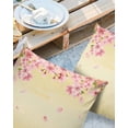 thumbnail image 2 of Pack of 2 Outdoor Pillow Covers, Japanese Pink Cherry Blossoms Floral Yellow Waterproof Square Throw Pillowcase Cushion Decorative Pillow Covers for Couch Patio Tent, 26x26 in, 2 of 6