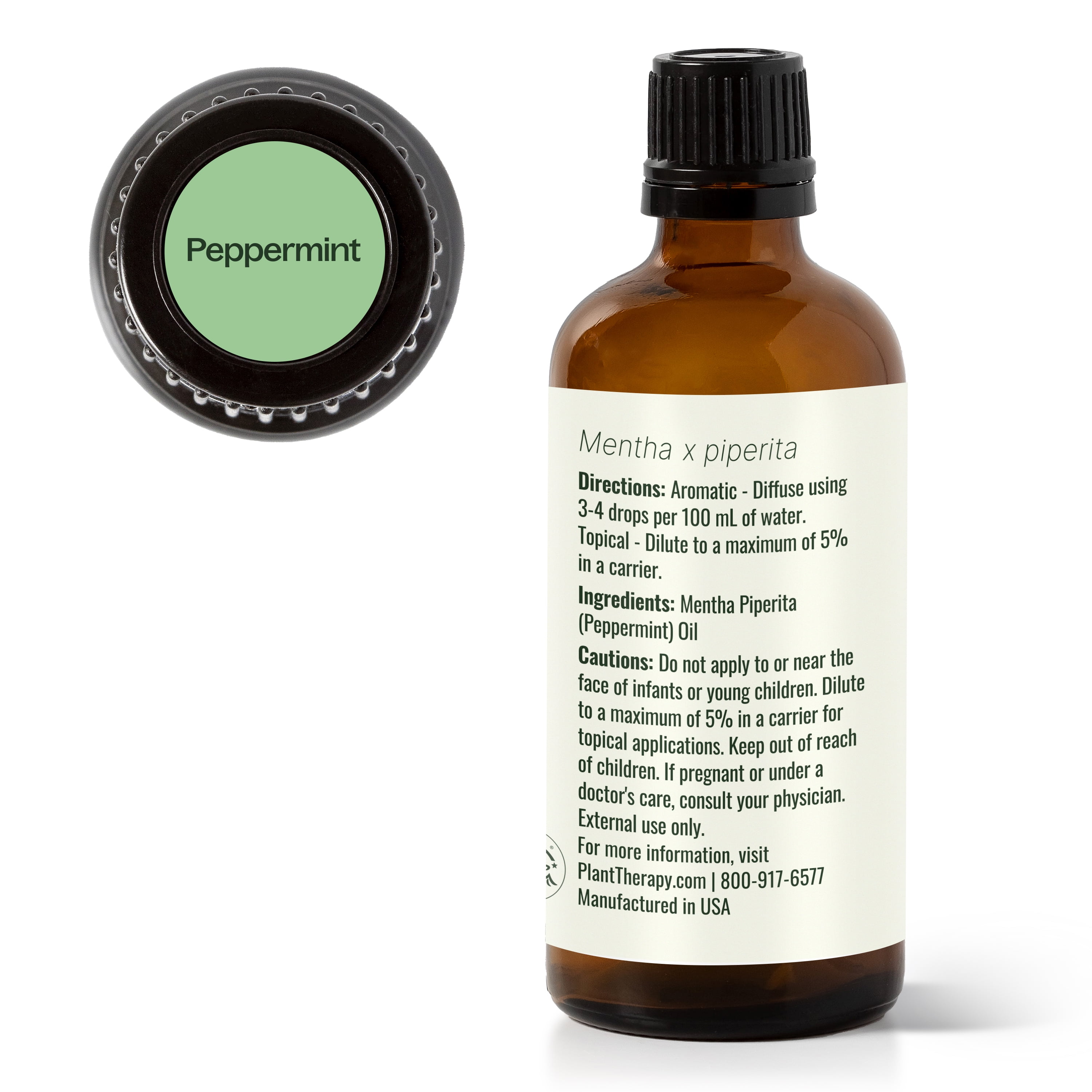 Plant Therapy Peppermint Essential Oil 100% Pure, Undiluted, Natural Aromatherapy 100 mL (3.3  oz)