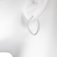 thumbnail image 4 of Time and Tru Women's Rhodium Tone Modern Hoop Earrings with Secure Post Back, 4 of 5