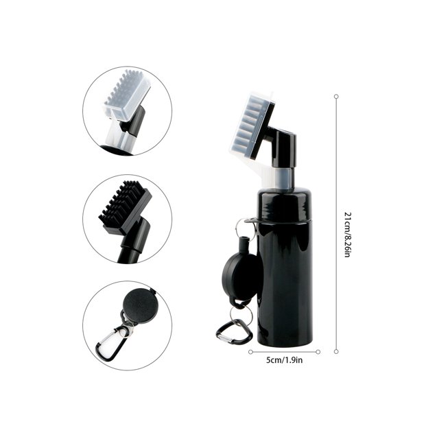 Cepillo de limpieza con rociador de agua para palos de golf, rociador a presión, cepillo, herramienta para ranurar