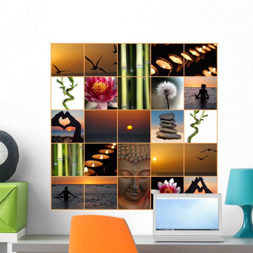 Mosaic Feng Shui Zen Wall Decal by Wallmonkeys Peel and Stick Graphic