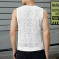 thumbnail image 6 of Sakmal White Men'S Tank Tops White Crew Neck Camisole Solid Loose Fit Ribbed Cutout Mens Sleeveless T Shirts, 6 of 6