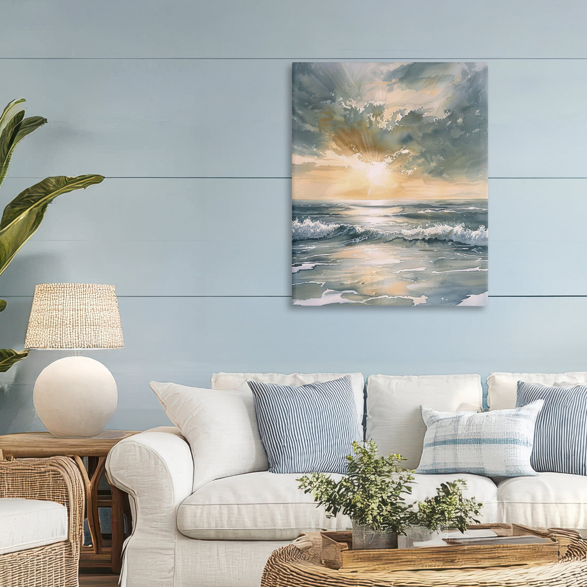 Stupell Industries Sunlit Waves Golden Reflection Canvas Wall Art, design by Petal Prints Design