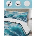 thumbnail image 4 of Blue Teal Coastal Twin Size Down Alternative Comforter, Lightweight Comforter Quilt Bedding Set with Pillow Shams Sea Nautical Ocean Summer Beach All Seasons Bed Comforter Duvet Insert 68"x86", 4 of 7