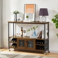 thumbnail image 2 of Wine shelf table, Cosymart modern wine bar cabinet, console table, bar table, TV cabinet, sideboard with storage compartment, 2 of 5