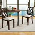 thumbnail image 4 of Costway Set of 2 Dining Chairs Wood Kitchen Side Chair with Inclined Backrest Cherry Brown, 4 of 8