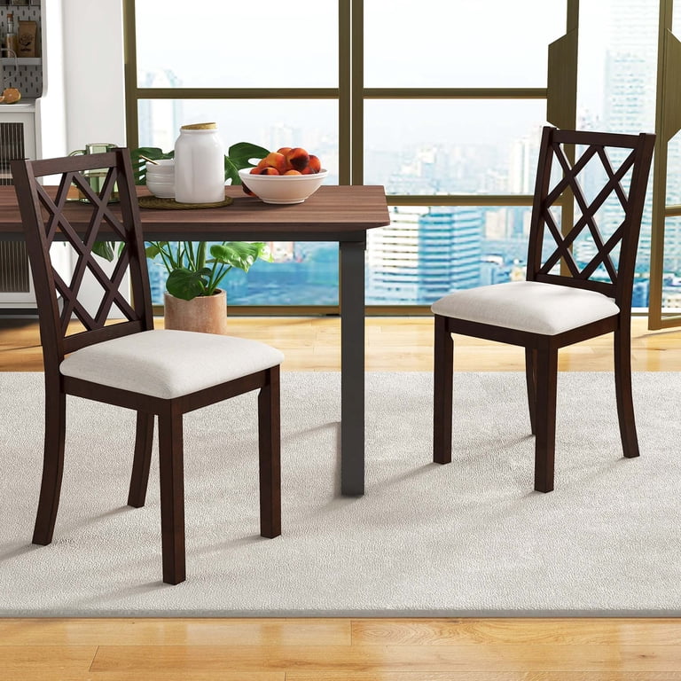 ダイニングチェア Dining chair Costway Set of 2 Dining Chairs Wood Kitchen Side Chair with
