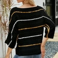 thumbnail image 6 of Fesfesfes Women Sweaters Casual Sexy V-Neck Striped Long Sleeve Tops Blouse Plus Size $10, 6 of 7