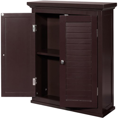 Elegant Home Fashions Sicily Wall 2 Shutter Doors, Dark