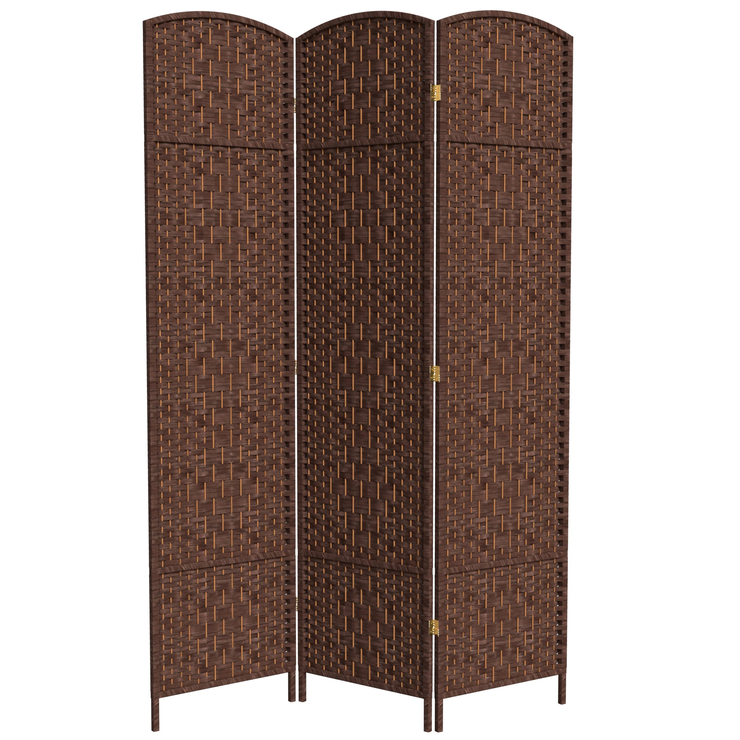 Red Lantern 4 ft. Short Fiber Weave Folding Screen - White - 3