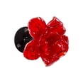 thumbnail image 6 of Rose Bud Flower Hand Blown Art Glass Wall Décor, Red, 4.75" Diameter, 6 of 8