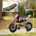 thumbnail image 3 of Qaba 12V Kids Motorcycle with Twist Grip Throttle, Rear Suspension, Pink, 3 of 10