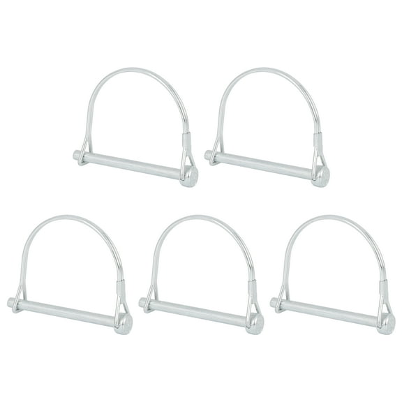 Unique Bargains 5pcs 2.76" x 0.24" 70 x 6mm Arch D Shape Trailer Shaft Locking Pin Safety Coupler Pin Silver Tone for Car Boat