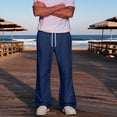 thumbnail image 6 of KLHDSF Men's Baggy Bootcut Sweatpants Wide Leg Flared Stretch Elastic Waist Drawstring Cotton Lounge Workout Casual Pants Dark Blue XXL, 6 of 8