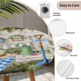 thumbnail image 6 of Spring Daisy Fitted Tablecloth with Elastic Edged, Round Table Cloth for Dining Table, Flowers Farmhouse Leaves Floral Pots Countryside Waterproof Oil Proof Table Cover for Indoor Outdoor 45"-54", 6 of 8