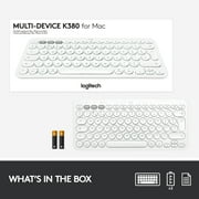 Logitech K380 Multi-Device Bluetooth Keyboard for Mac with Compact Slim Profile, Off-White