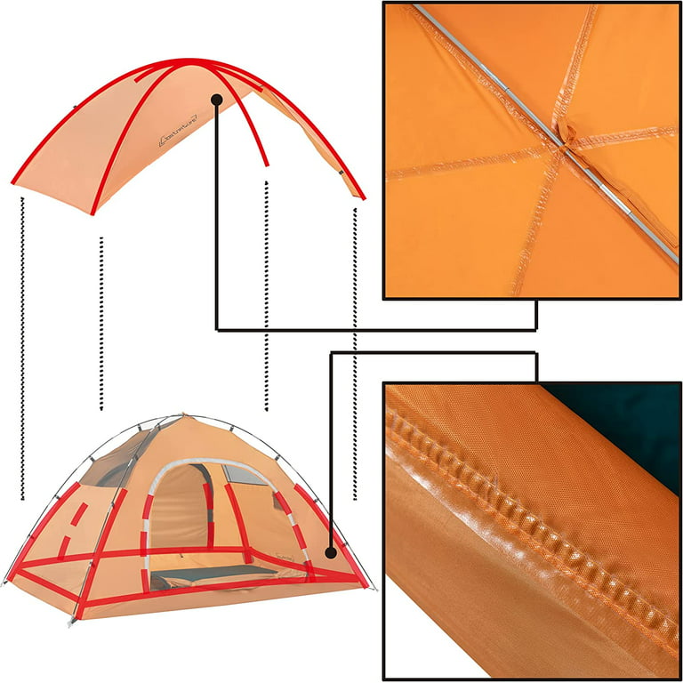 Camping Tent for 2 Person, 4 Person, 6 Person - Waterproof Two