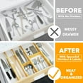 thumbnail image 3 of SpaceAid Bamboo Kitchen Organizer Drawer Dividers, Expandable(17-22 in), 17"L x 0.6"W x 2.6"H, 3 of 6