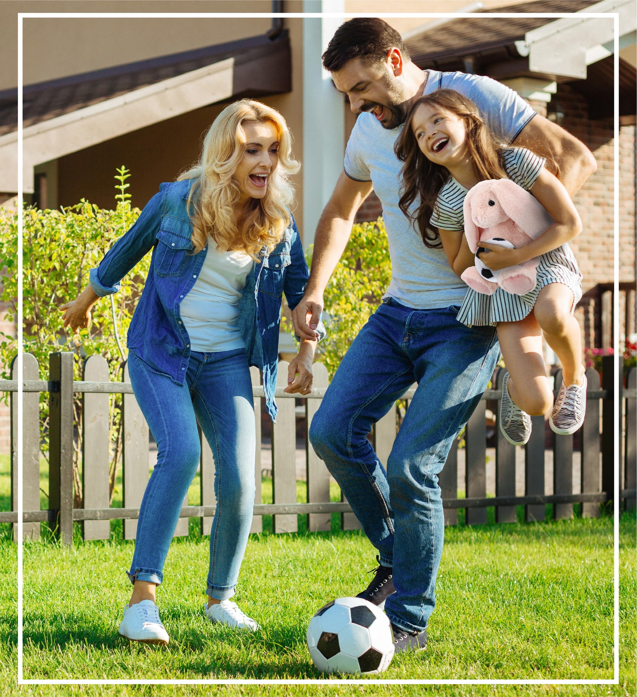 DolliBu Baby Pink Rabbit Stuffed Animal with Soccer Ball Plush - Soft Huggable Rabbit, Adorable Playtime Plush Toy, Cute Farm Life Gift, Super Soft Plush Doll Animal Toy for Kids and Adults - 8 Inch