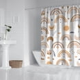 thumbnail image 2 of White Boho Bohemia Rainbow Sun Moon Pattern Shower Curtain 72"x84" ,Bathroom Decorative Shower Curtains Set with 12 Hooks,Modern Waterproof Washable Shower Curtain, 2 of 6