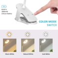 thumbnail image 2 of Rechargeable Cordless Led Desk Lamp, 3 Color And 3 Dimmable, Touch Bedside Light With Clip For Children, 28 Leds, Portable Clip-on Reading Light For B, 2 of 5