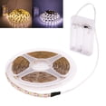 thumbnail image 2 of Tira de luces LED con alimentación por batería 3AA, 5 V, SMD2835, 1 m, 2 m, 3 m, 4 m, 5 m, cinta de iluminación flexible, 60 LED/m, luz de fondo para TV blanca o blanca cálida, 2 of 5